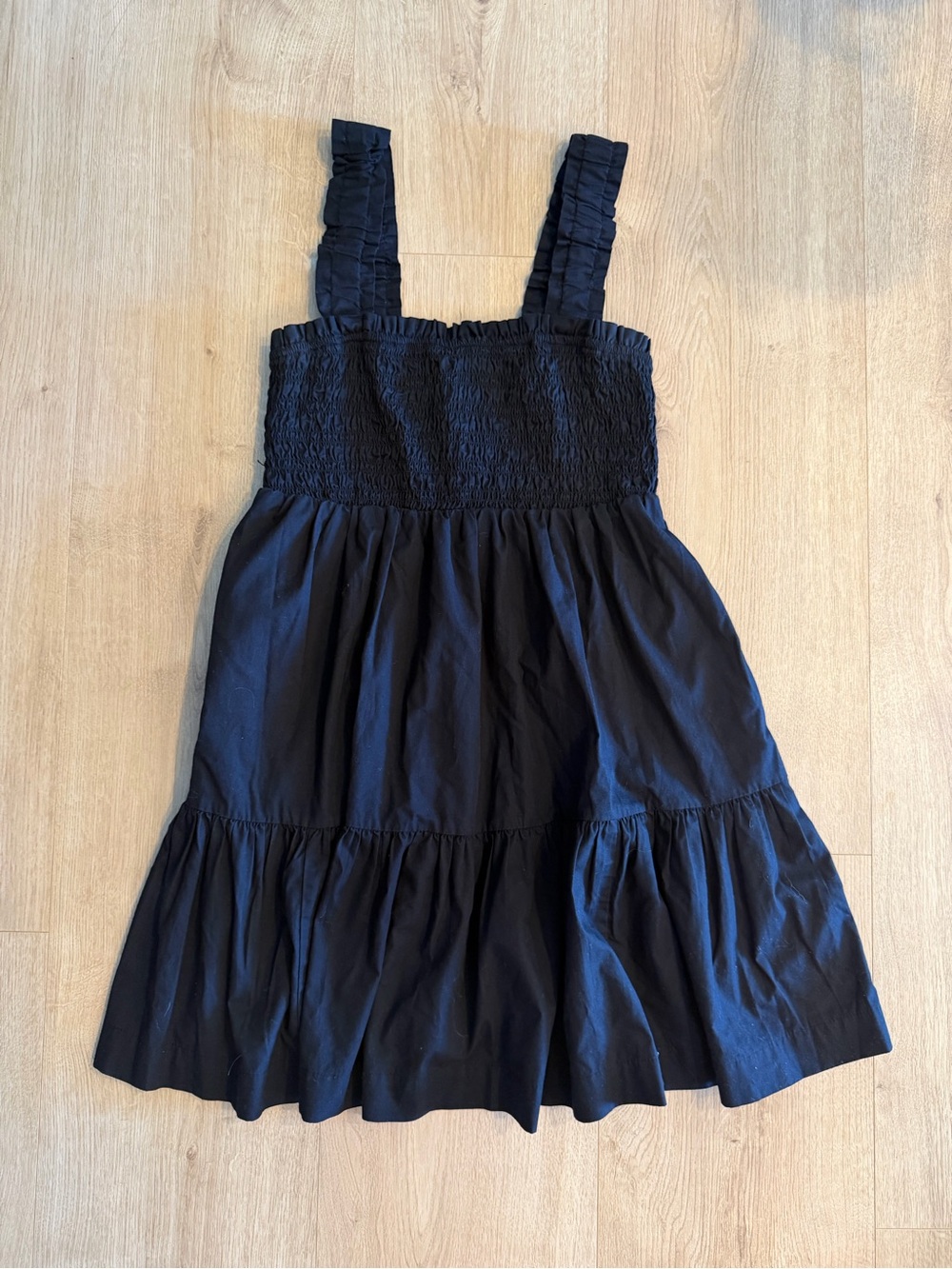 Abercrombie & Fitch Women’s Black Smocked Square Neck Short Tier Dress Size XLT